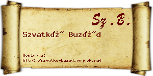 Szvatkó Buzád névjegykártya